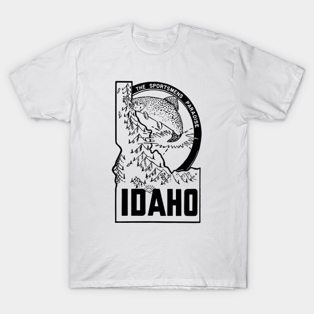 Idaho State Outline T-Shirt by Widmore